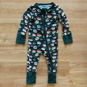 Bamboo little one shop Sushi zipper pajamas 0-3 months